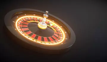 roulette wheel floating in air with light emanating from it