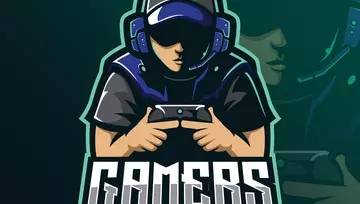 illustration of gamer with a military look with the word Gamer below