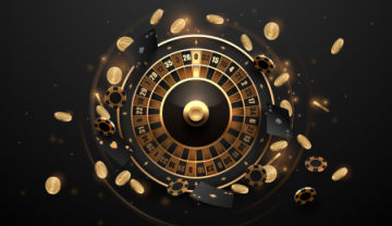 black and gold casino roulette wheel