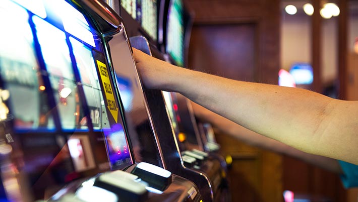 slot machine being played in a casino