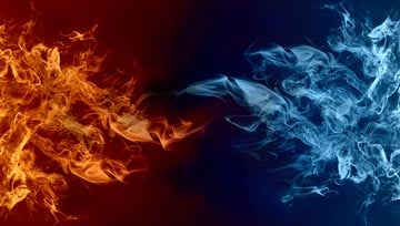 contrast of fire and ice