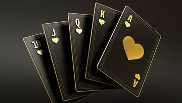 poker hand of black and gold cards