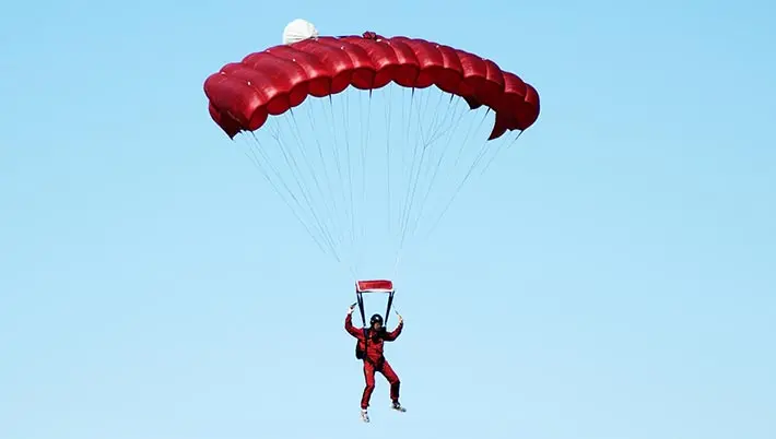 parachute plummeting to earth