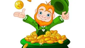 leprechaun sitting in a pot of money