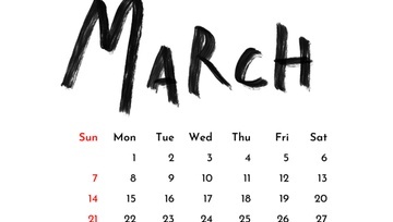 calendar showing March 2021
