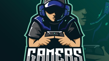 illustration of gamer with a military look with the word Gamer below