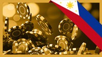 the Philippine flag with some casino chips on it