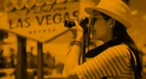 picture of a woman taking pictures in Las Vegas